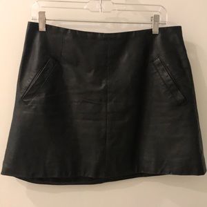 Black leather skirt